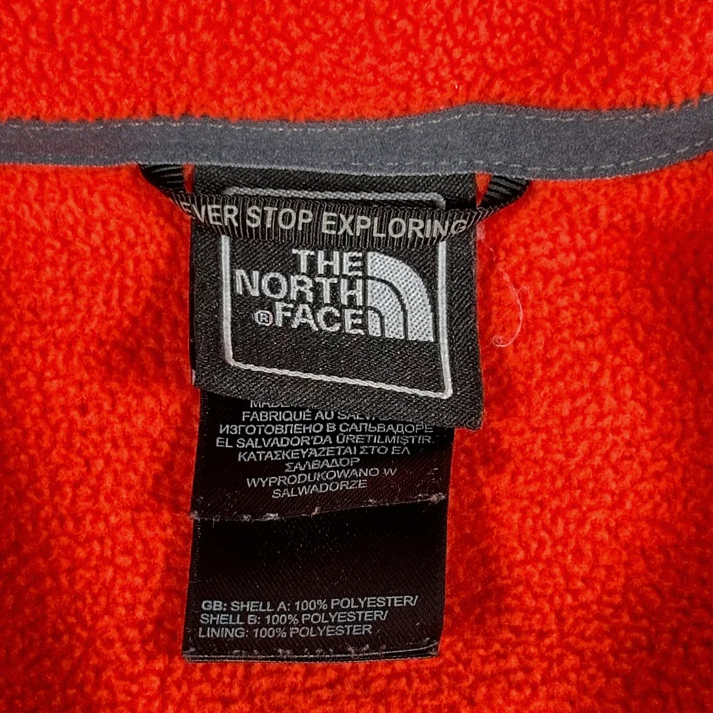 North Face Jacket Adult MEDIUM Orange Gray Fleece Colorblock Hiking Outdoor